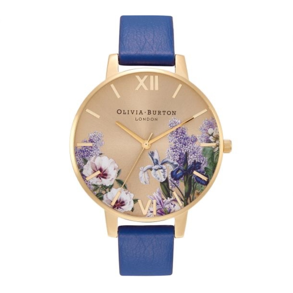 Olivia Burton Women's Navy Blue Floral Watch